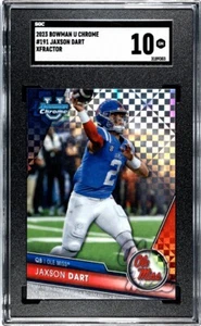 2023 Bowman Chrome U #191 Jaxson Dart XFractor SGC 10 GEM MINT RC Ole Miss  - Picture 1 of 1