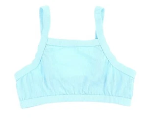 Seafolly 240586 Kids Girls Swimwear Pull On Bikini Top Solid Blue Size 14 - Picture 1 of 2