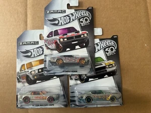 Hot Wheels Lot 3x ZAMAC 71 Dodge Demon / 67 Ford Mustang / 68 Olds 442 F34 - Picture 1 of 1