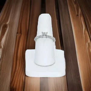 14K WG 1.19cwt LEO Princess Diamond Bridal Engagement Ring Sz6.75 Certification - Picture 1 of 11