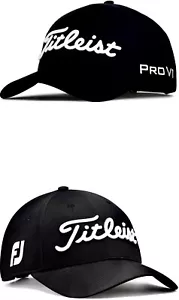 NEW TITLEIST Tour Performance Legacy Golf Hat BLACK white ADJUSTABLE CLASP NWT ! - Picture 1 of 13