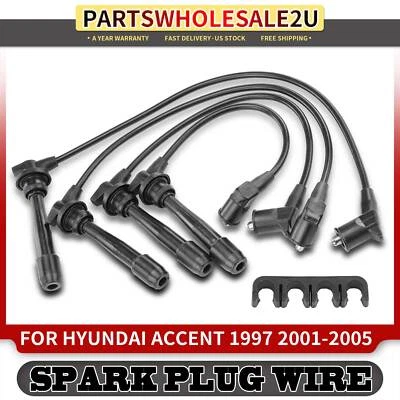 Juego de 4 cables de bujía nuevos para Hyundai Accent 1997 2001-2005 L4 1,5 L 1,6 L DOHC Foto 1 de 4