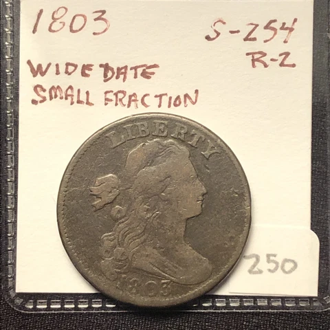 1803 Draped Bust US Copper Large Cent Sm Date, Sm Frac S-254 Cover
