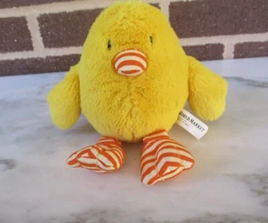 World Market 9" Yellow Chick- Orange/White Stripe Floppy Legs,Matching Beak - Picture 1 of 4