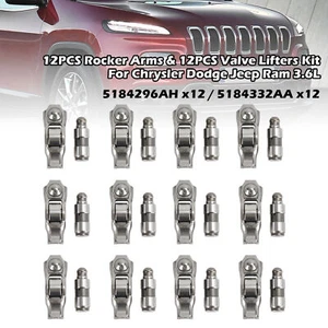 12PCS Rocker Arms & 12PCS Valve Lifters Kit For Chrysler Dodge Jeep Ram 3.6L ZY - Picture 1 of 11