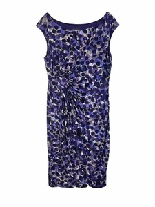 Connected Apparel Rüschen Faux Wickelkleid Gr. 12 Ärmellos Lila Beige Geometrisch - Bild 1 von 8