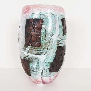 Susan Rankin Signed Vase 1995 Glass Metal Inlaid 9030 - Picture 1 of 4