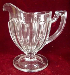 Flutes Fluted Creamer Clear Glass Footed Early American Pattern EAPG HELP (O2) - Picture 1 of 9