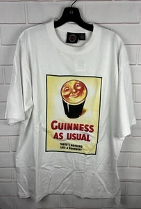 New Guinness As Usual Beer Smiling Pint T Shirt Size XXL White 2XL NWT - Picture 1 of 7