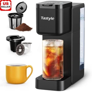 Einzelportion Heiß & Eiskaffeemaschine mit starkem Brühen 40 Unzen abnehmbarer Vorratsbehälter - Bild 1 von 8