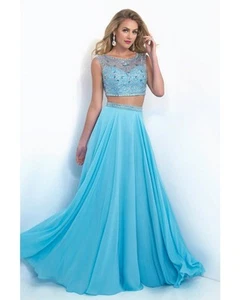 $318 NWT TWO PIECE BLUSH INTRIGUE PROM/PAGEANT/FORMAL DRESS/GOWN #153 SIZE 4 - Picture 1 of 2