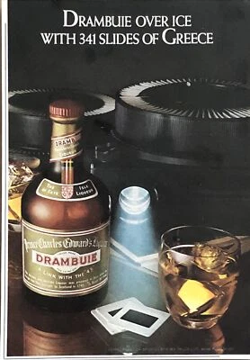 1981 Licor Drambuie Prince Charles Edward VTG 1980s ANÚNCIO IMPRESSO Sobre Gelo 5,5x8” - Imagem 1 de 4