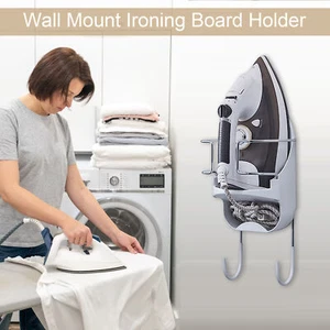 Space-saving Ironing Board Organizer Secure Wall-mounted Bracket Heavy Duty Wall - Picture 1 of 12