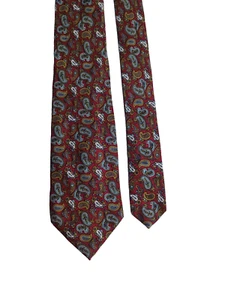 CRAVATTA "SETA NATURALE" 100% SETA MADE IN ITALY VINTAGE PAISLEY KRAWATTE - Imagen 1 de 5