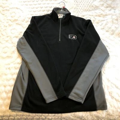 Men’s NHL Majestic licensed fleece pullover, Philadelphia Flyers,Med, Black/gray - Image 1 of 4