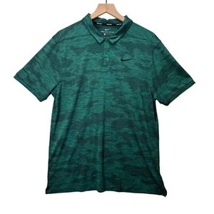 Nike Golf Polo Shirt Green Camo Zonal Cooling Dri-FIT Men's Size Large - Picture 1 of 6