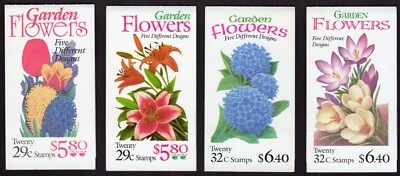 Scott #BK234-BK231-BK215-BK208 Garden Flowers Booklet of 20 Stamps - MNH - Image 1 of 2