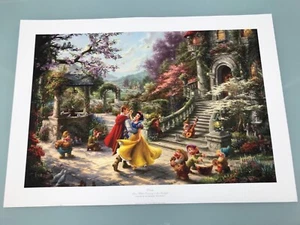 Thomas Kinkade  Snow White Dancing in the Sunlight  18 x 27 S/N Paper Disney - Picture 1 of 2
