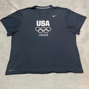 Nike USA Team London 2012 Summer Olympics Dri Fit T Shirt Black Size 2XL - Picture 1 of 7