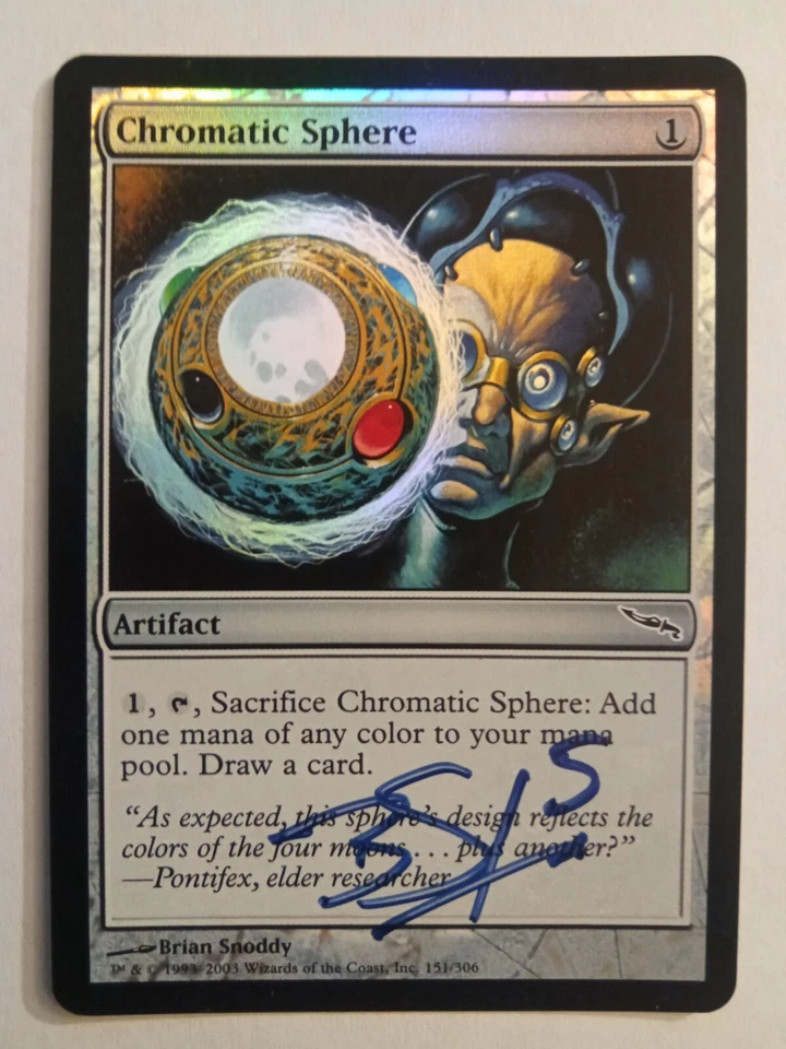 Magic The Gathering - 1x Signed Foil Chromatic Sphere (mtg) Mirrodin - Image 1 of 1