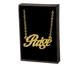 Name Halskette "PAIGE" - 18 Karat vergoldet - Verlobungsjubiläum Wertschätzung