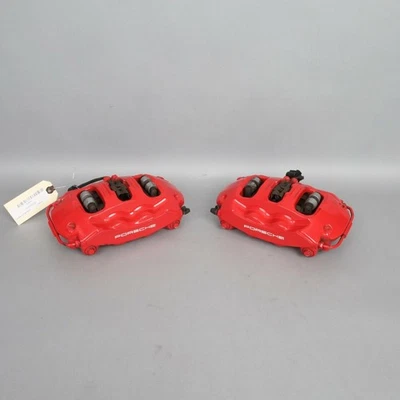 2012-2019 Porsche 911 991 Rear Brake Calipers Brembo Pair Red OEM Used - Image 1 of 4
