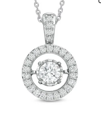 Colgante de diamantes 'giratorios' de oro de 14 KW de 0,50 CT Foto 1 de 2