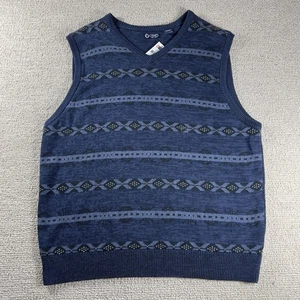 Chaps Aztec Geometric Pattern V-Neck Sweater Vest Blue Men’s Size XXL - Picture 1 of 6