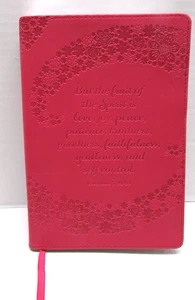 Diario de guiones del alma ROSA imitación cuero flores flores Biblia cita libro cristiano - Imagen 1 de 9