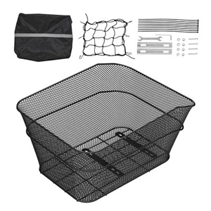 Fahrradkorb hinten Hinterradkorb Gepäckträgerkorb Abdeckung 39x31x21cm - Bild 1 von 12