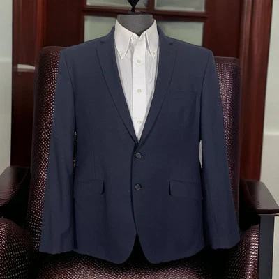 Jaqueta Blazer Park Avenue Masculina 42R Azul Marinho Xadrez Ventilação Dupla - Imagem 1 de 4