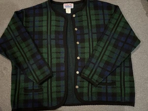 Vintage Tally Ho Strickjacke Jacke Damen 2x kariert Oma Old Money Academia - Bild 1 von 5