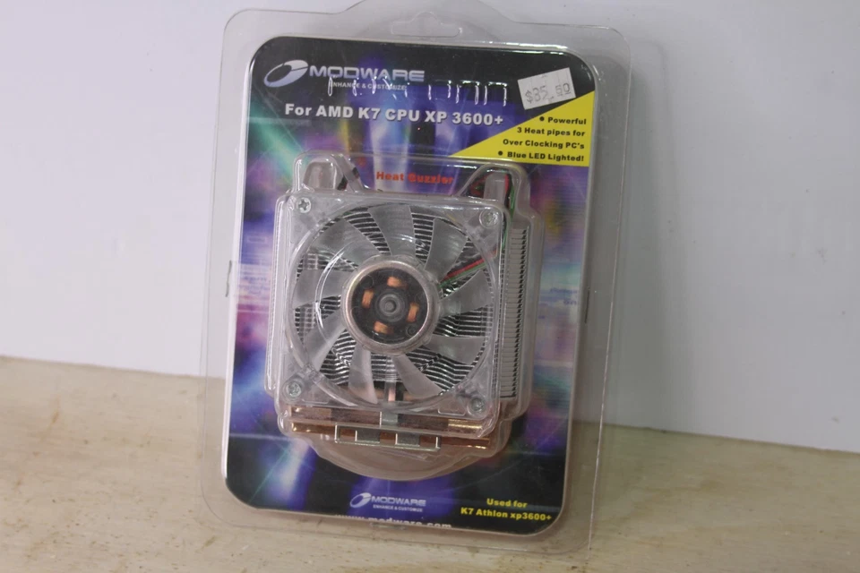 MODWARE CFHPK7 Heat Guzzler CPU Cooler Heatsink Fan – AMD K7 CPU XP 3600+ - Image 1 of 3