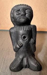 Silbato flauta de arcilla arte popular sudamericano azteca maya México ocarina 6 1/4" - Imagen 1 de 7