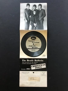 SEASON'S GREETINGS FROM THE BEATLES 1964 Fan Club Trifold Flexi VG+/VG+ - Picture 1 of 8
