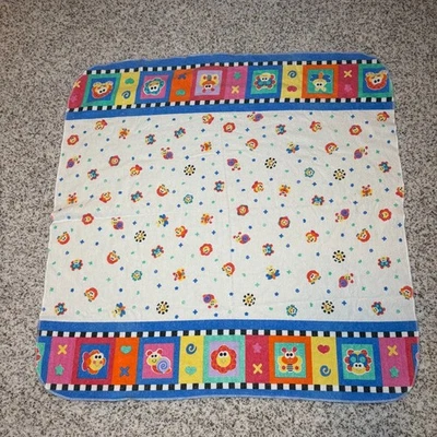 VTG 1999 Fisher Price Receiving Blanket (Checkered + Animals) - Image 1 of 4