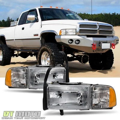 Faros delanteros + juego de esquinas de marca para camioneta Dodge Ram 1500/2500/3500 1994-2001 Foto 1 de 4