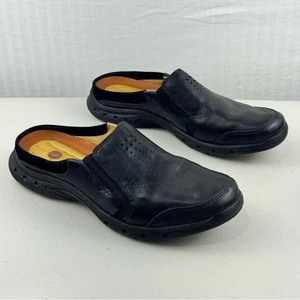 Clark’s Unstructured Black Leather Slip-On Loafers Women’s Size 10 Comfort Shoe - Picture 1 of 9