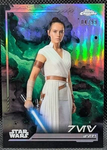 2024 Topps Star Wars Chrome Rey Aurebesh Variation Refractor #AV-112  /99 - Picture 1 of 2