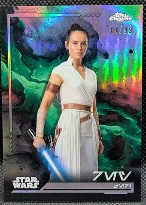 2024 Topps Star Wars Chrome Rey Aurebesh Variation Refractor #AV-112  /99 - Image 1 of 2