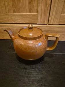 Tetera grande marrón vintage gres 16 cm de alto x 25 cm de ancho pesado - Imagen 1 de 4