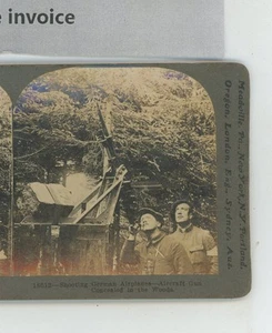 Aircraft Gun Concealed in Woods WWI Keystone Stereoview - Picture 1 of 2
