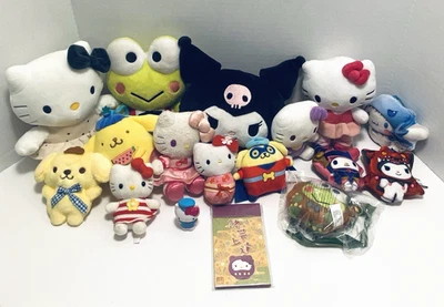 Hello Kitty Misc Toy Figures Lot of 15 Toys Mini Plush Sanrio Characters - Image 1 of 4