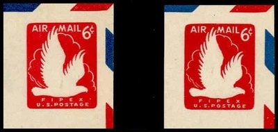 SCOTT #UC25 Type 1 & Type 2 VERY FINE MINT CUT SQUARES - Image 1 of 2