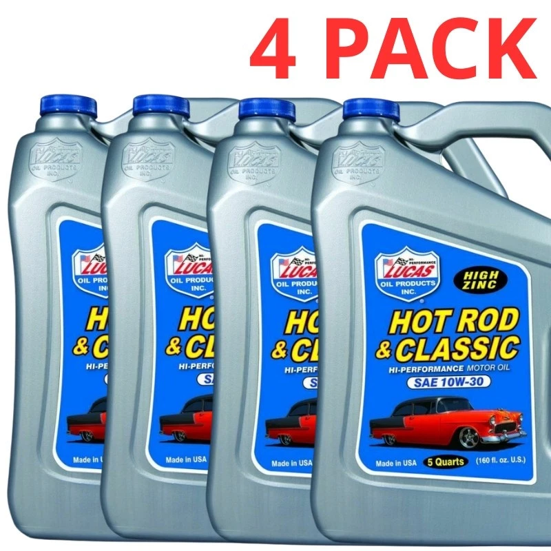 Lucas 10679 Hot Rod & Classic Car HP High-Zinc Motor Oil SAE 10W-30 - 5 Quarts - Image 1 of 1