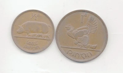 Lote de 2 monedas Irlanda 1942 Z2 Foto 1 de 2