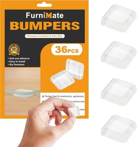 Rubber feet for Cutting Board, Board Feet Medium Square 36pcs, Clear - Picture 1 of 7