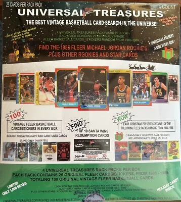 UNIVERSAL TREASURES Baloncesto CAJA SELLADA 100 Fleer 1986-1989 + 1 PACK JORDAN RC Foto 1 de 3