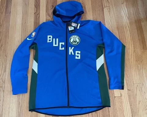 Nike Milwaukee Bucks NBA Showtime Therma Flex Hoodie Mens Size 2XL Tall *NEW* Cover