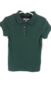 Nautica Girls Size Medium (5) Green Collar School Uniform Top Shirt - Picture 1 of 13